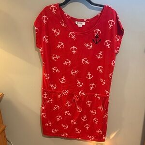Exist Red Dress with White Anchor Pattern